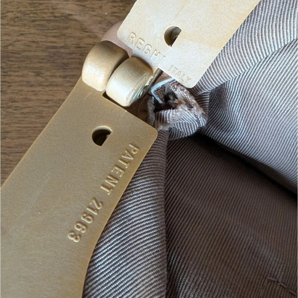 Vintage cream leather clutch